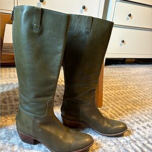 Cole Haan Olive Green Over-the-Knee Leather Boots